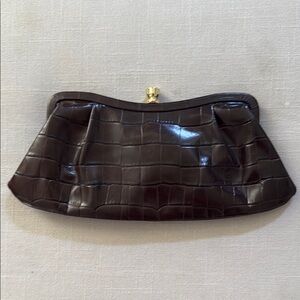 Banana Republic Dark Brown Embossed Clutch